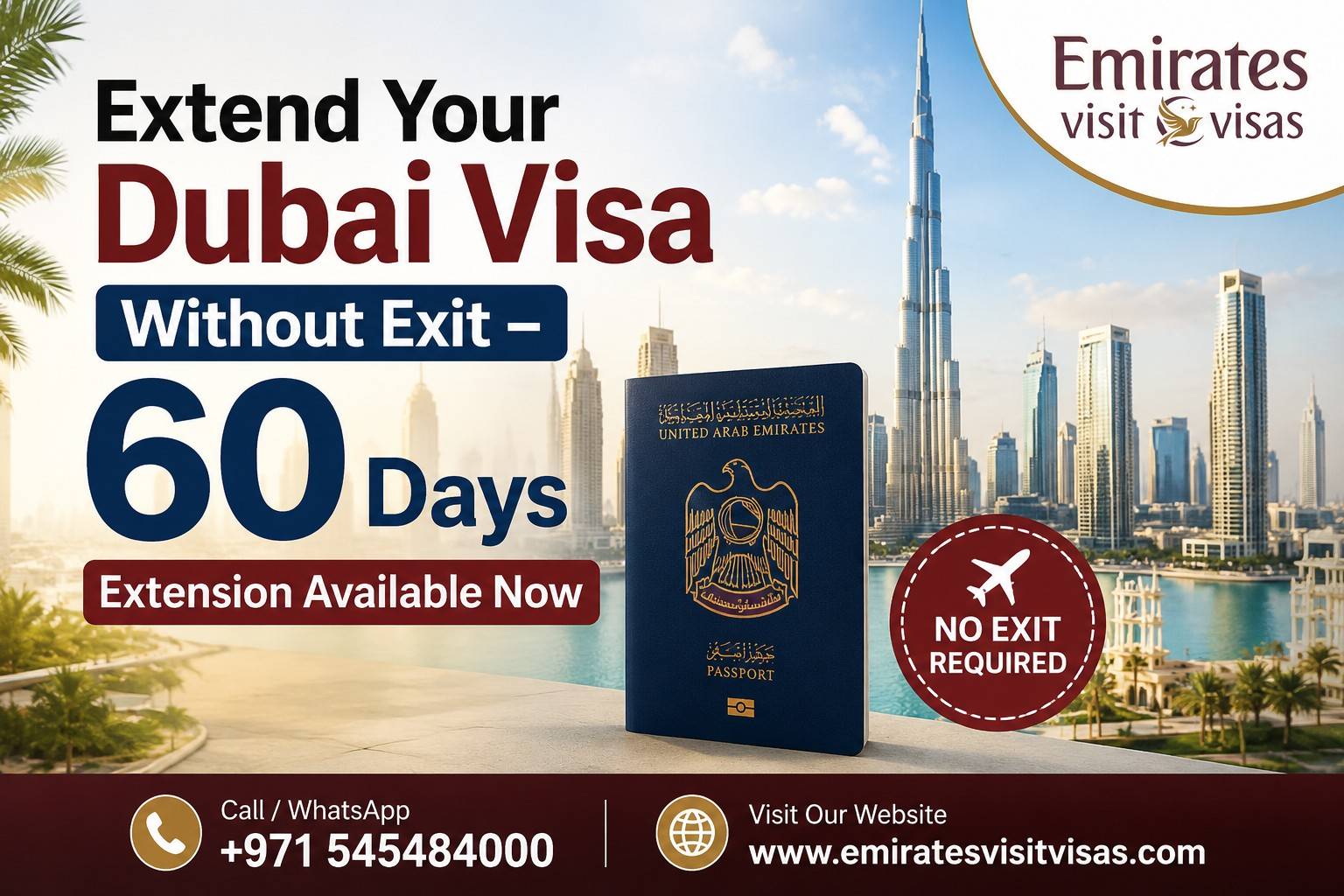 Extend Your Dubai Visa Without Exit – 60 Days Extension Available Now